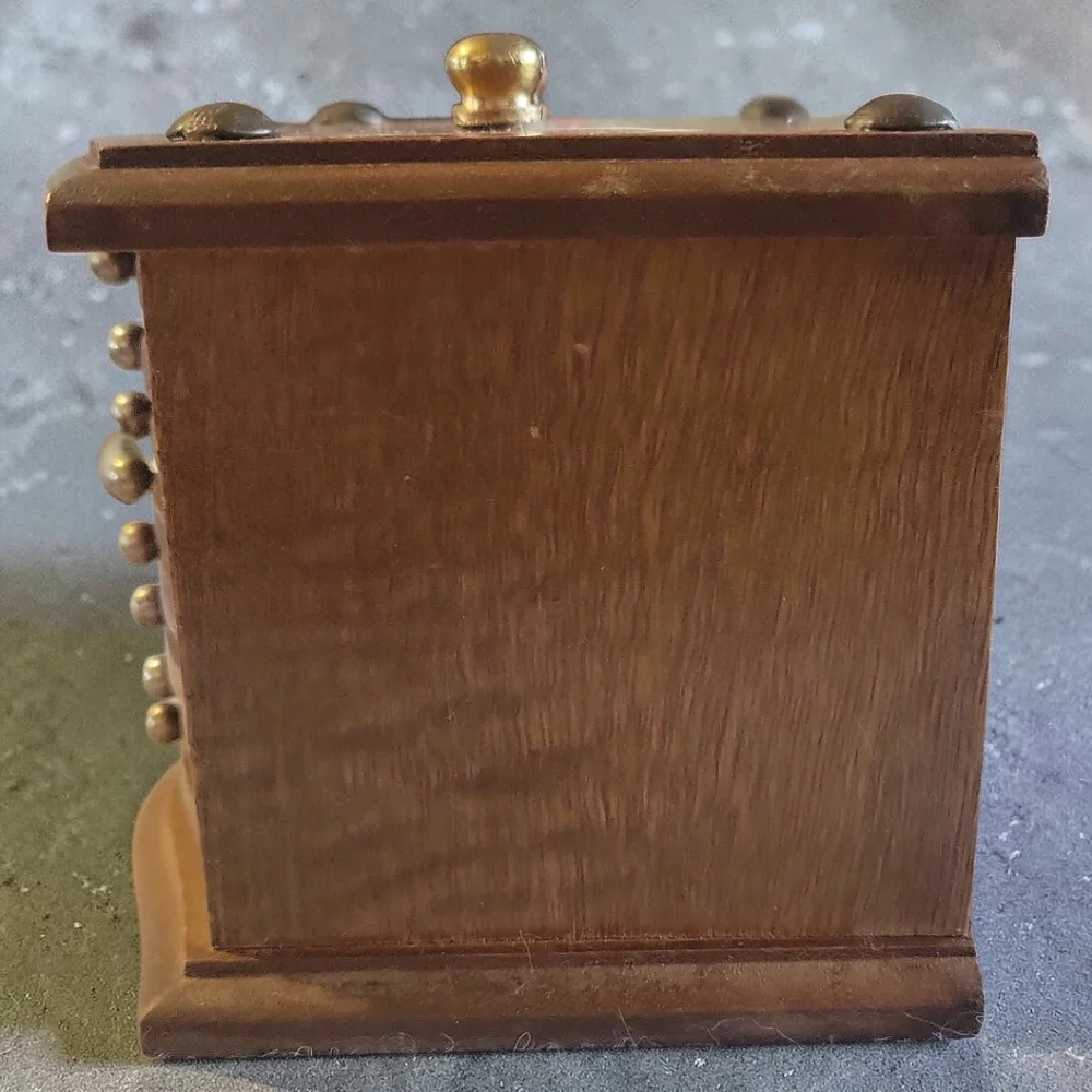 Vtg 8 Catalina Wood Cork Coasters Brass Knobs